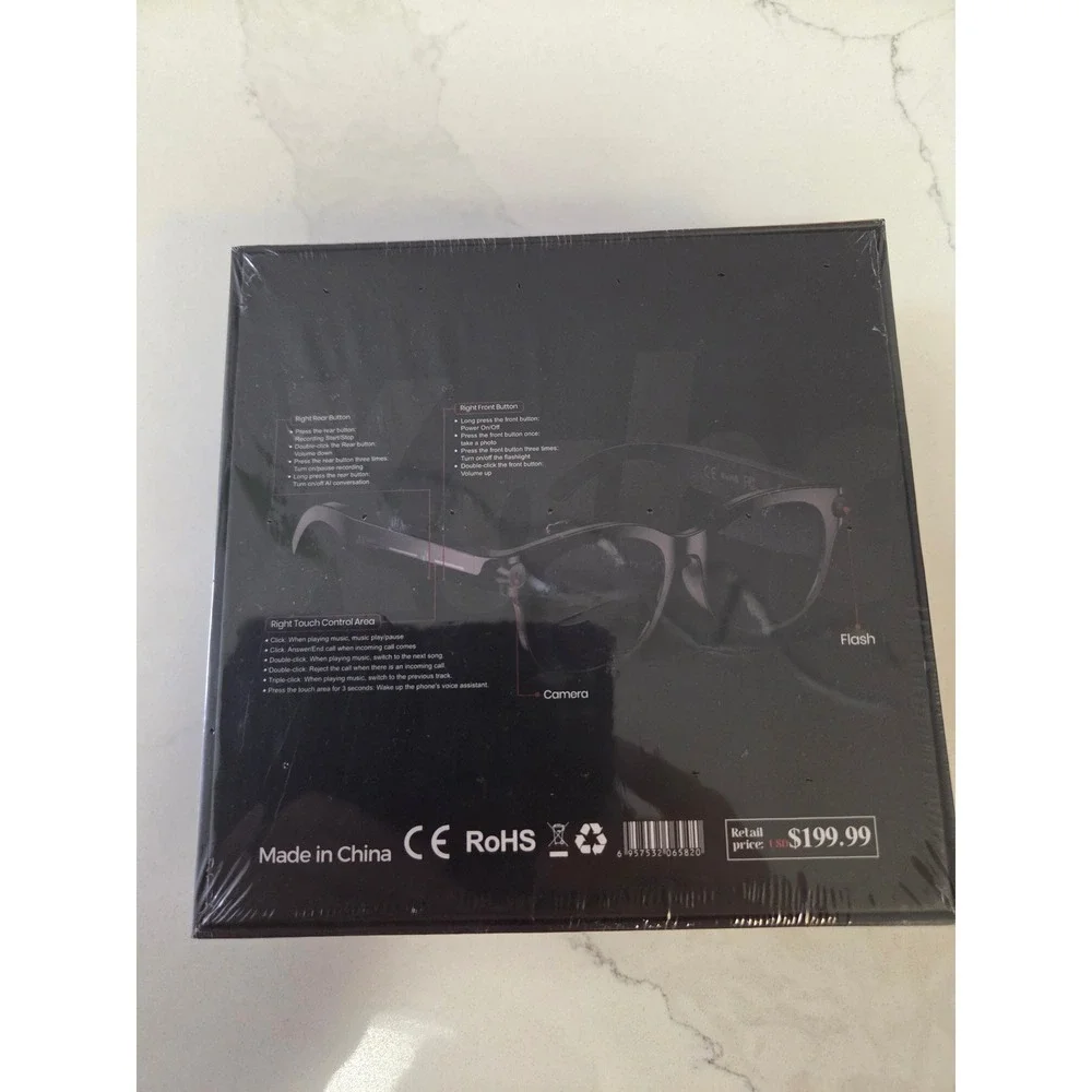 Nortech AI Smart Glasses Black Photo Video Audio Wi-Fi AI Assistant New in Box